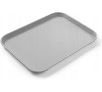 HENDI Bandeja de Servicio, pequeña, Rectangular, Multiusos, resiste hasta 80°C, Bandeja para Servir Comida rápida, Bebidas, Fast Food, Bandeja de Cocina, 256x345x(H) 20mm, Gris, Polipropileno