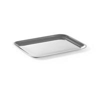 HENDI Bandeja de Servicio, Rectangular, Multiusos, Bandeja de Cocina, para bufet, Comida rápida, Bandeja para Servir y presentar Platos, Apta para el lavavajillas, 205x155x(H) 10mm, Acero Inoxidable