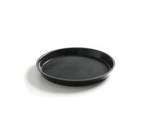 HENDI Bandeja de Servicio, Redonda, con Borde Alto, Antideslizante, Multiusos, para buffets, Bandeja de Cocina para Servir Comida rápida, Bebidas, Fast Food, ⌀360x(H) 39mm, Polipropileno, Negro