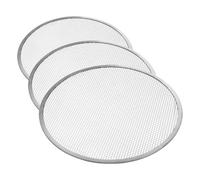 HENDI Base Bandeja Rejilla Malla Pizza, Rejilla redonda para hornear pizzas uniformemente, más crujientes, Bandeja redonda de malla para pizzas, horno, Diámetro 300 mm, Aluminio (Paquete de 3)