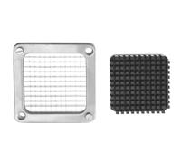 HENDI Bloque de cuchillas para cortador de patatas fritas, 6 mm, incluye placa de empuje, 110x110x(H)10mm, aluminio y acero inoxidable