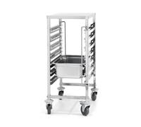 HENDI Carro bandejero con Superficie de Trabajo, 7 x GN 1/1, Capacidad de Carga 70 kg, 445x615x(H) 945mm, Acero Inoxidable