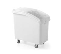HENDI Carro de Ingredientes, AmerBox, contenedor para almacenar Alimentos Secos, Carro transportador de harina, azúcar, Sal, Granos, arroz, 102L, 600x720x(H) 700mm, Blanco, Polipropileno