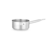 HENDI Cazo de cocina sin tapa, con fondo de inducción continuo, apta para todas las fuentes de calor y el lavavajillas, con mango que se mantiene frío, 1.5 L, ø160x(h)75 mm, acero inoxidable
