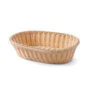 HENDI Cesta para pan, ovalada, panera, cesta-contenedor portapanes para exhibir y almacenar panes, 380x270x(H) 90mm, polipropileno, acero inoxidable
