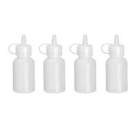 HENDI Dispensador mini de botella para salsas y condimentos, reutilizable, juego de 4 piezas, biberón dosificador exprimible, ketchup, mostaza, aceite de oliva, 0,03L, ø30x(H)85mm, polietileno