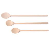 HENDI Juego de 3 tres tamaños diferentes de Cucharas de madera - Madera clara - L 400,350,300 mm