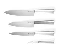 HENDI Juego de cuchillos de cocina, set de 4 piezas, resistentes a la corrosión, mangos ergonómicos y seguros, hojas duraderas, hechos de una sola pieza de acero inoxidable