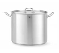 HENDI Olla de cocina, alta, con tapa con orificios de salida de vapor, fondo de inducción continuo, apta para todas las fuentes de calor y el lavavajillas, 21L, ø320x(H)270mm, acero inoxidable