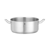 HENDI Olla de cocina, baja, sin tapa, caldero, cacerola, apta para fogones de gas, de inducción, eléctricos y de cerámica, apta para el lavavajillas, 7,3L, ø280x(H)120mm, acero inoxidable