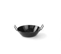 HENDI Paellera esmaltada, modelo hondo, para cocinar y servir, apta para varias fuentes de calor, excepto cocina de inducción, apta para el lavavajillas, diámetro 245x(h)70mm, chapa de acero esmaltado
