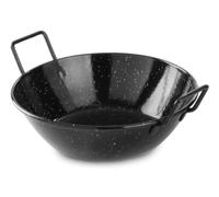 HENDI Paellera esmaltada, modelo hondo, para cocinar y servir, apta para varias fuentes de calor, excepto cocina de inducción, apta para el lavavajillas, diámetro 205x(h)57mm, chapa de acero esmaltado