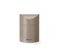 HENDI Papelera de sobremesa con tapa basculante, 1,2 L, metálica con pintura en polvo, ø120x(H)165mm, beis