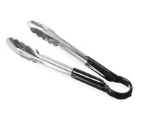 HENDI Pinzas para servir HACCP, mango en colores HACCP, pinzas de cocina, pinzas para alimentos, plancha, parilla, barbacoa, asar, 250 mm, acero inoxidable, negro (Paquete de 10)