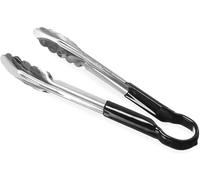 HENDI Pinzas para servir HACCP, mango en colores HACCP, pinzas de cocina, pinzas para alimentos, plancha, parilla, barbacoa, asar, 250 mm, acero inoxidable, negro (Paquete de 5)