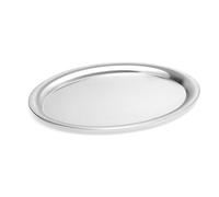 HENDI Plato Bandeja Fuente para Servir café, té, Oval, Bandeja de Servicio, Apta para lavavajillas, Acabado Satinado, 285x220x(H) 15mm, Acero Inoxidable