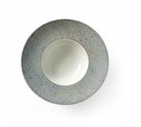 HENDI Plato de Pasta Redondo en Porcelana Vidriada con Motivo de Puntos Multicolores, Plato Hondo Esmaltado para Servir Pastas, Apto para Lavavajillas y Microondas, ⌀275x(H) 60mm, Gris Claro