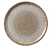 HENDI Plato de Pizza Redondo en Porcelana Esmaltada con Motivo de Tonos de Piedra Natural, Plato para Servir Pizza, Apto para Microondas y Lavavajillas, ⌀310mm, Marrón/Gris