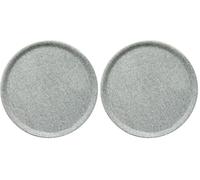 HENDI Plato de pizza redondo, plato para servir pizza, porcelana, motivo: granito, apto para el microondas y el lavavajillas, ⌀330 mm, gris (Paquete de 2)