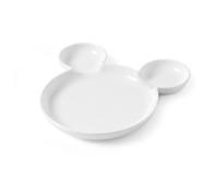 HENDI Plato de porcelana blanca con diseño Oso, plato redondo decorativo Ø190 mm sin orejas, altura 27 mm, acabado liso y brillante