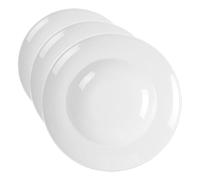 HENDI Plato para servir pasta, bordes reforzados, esmalte de calidad, resistente a los impactos y al desgaste, apto para el microondas y el lavavajillas, ø260mm, porcelana blanca (Paquete de 3)