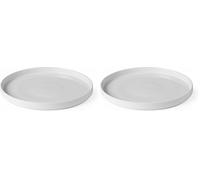 HENDI Plato plano con borde alto, Oslo, ⌀280x(H) 28mm, porcelana blanca esmaltada (Paquete de 2)