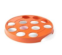 HENDI Portavasos de cerveza BarUp, soporte tipo bandeja redonda para transportar 12 vasos con orificios de 55 mm, ABS, ⌀315x(H) 35mm, naranja