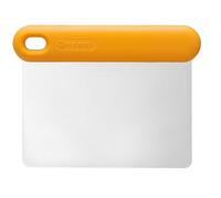HENDI Rasqueta cortadora para masa de pizza, flexible, mango ergonómico de silicona, espátula raspador rascador de masa, cortador de cocina multiusos, 130x95x(H)13mm, acero inoxidable, naranja
