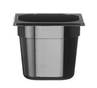 HENDI Recipiente Gastronorm 1/6 - PC - Negro - 2.4 L - 176x162x(H) 150 mm