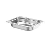 HENDI Recipiente Gastronorm GN 1/2, Budget Line, resistencia térmica -40 °C a 250 °C, apto para horno y baño maría, 4L, 325x265x(H) 65mm, acero inoxidable