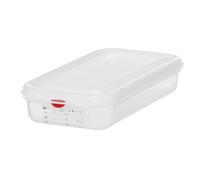 HENDI Recipiente Gastronorm GN 1/3 con tapa HACCP, hermético, resistencia térmica -40°C a 100°C, 2,5L, 325x176x(H)65mm, polipropileno translúcido