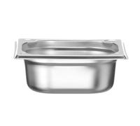 HENDI Recipiente Gastronorm GN 1/6, Kitchen Line, resistencia térmica -40 °C a 250 °C, apto para horno y baño maría, 1L, 176x162x(H) 65mm, acero inoxidable