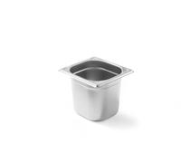 HENDI Recipiente Gastronorm GN 1/6, Kitchen Line, resistencia térmica -40 °C a 250 °C, apto para horno y baño maría, 2,4L, 176x162x(H) 150mm, acero inoxidable