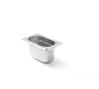 HENDI Recipiente Gastronorm GN 1/9, Kitchen Line, resistencia térmica -40 °C a 250 °C, apto para horno y baño maría, 1L, 176x108x(H) 100mm, acero inoxidable