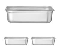 HENDI Recipiente GN 1/1,contenedor GN,bordes redondeados,resistente a Temperaturas de -40° a 300°C,apto para hornos,congeladores,calientaplatos,baño María,21L,530x325x(H) 150mm,acero inoxidable