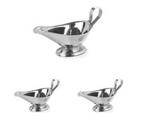HENDI Salsera, 230 ml, con base, cazo recipiente pequeño para salsas, salsera con pico vertedor, 160x98x(H)90mm, acero inoxidable (Paquete de 3)