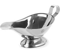 HENDI Salsera, 280 ml, con base, cazo recipiente pequeño para salsas, salsera con pico vertedor, 200x100x(H)105mm, acero inoxidable (Paquete de 5)