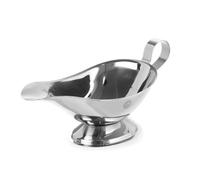 HENDI Salsera, 280 ml, con base, cazo recipiente pequeño para salsas, salsera con pico vertedor, 200x100x(H)105mm, acero inoxidable