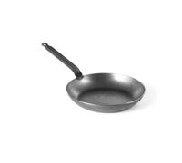 HENDI Sartén de freír tradicional, apta para todas las fuentes de calor, mango soldado, duradera, revestimiento antiadherente natural después de curarse, base: 22cm, ø280x(H)50mm, acero al carbono