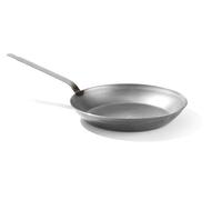 HENDI Sartén de freír tradicional, apta para todas las fuentes de calor, mango soldado, duradera, revestimiento antiadherente natural después de curarse, base: 26cm, ø320x(H)50mm, acero al carbono