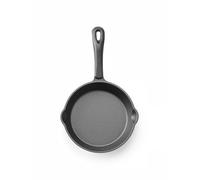 HENDI Sartén de hierro fundido, con 2 picos vertedores, sartén de freír asar grill barbecue, apto para horno, cocina de gas, inducción, eléctrica, vitrocerámica, mango: 120mm, ø165x(H) 35mm