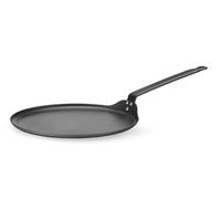 HENDI Sartén para Crepes, apta para inducción y horno hasta 220°C, fondo: ø255mm, con recubrimiento antiadherente natural después de curar, 520x282x(H) 85mm, acero al carbón