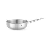 HENDI Sartén para saltear sin tapa, fondo de inducción continuo, apto para todas las fuentes de calor y el lavavajillas, mango largo que se mantiene frío, 1.7 L, diámetro 200x(h)65mm, acero inoxidable