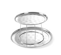 Hendi Soporte de bandejas redondas con 2 platos Ø300/400mm Ø400×H200mm Acero inoxidable Plata