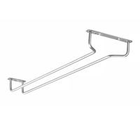 HENDI Soporte para colgar copas, BarUp, en fondos de gabinetes, colgador de copas de vino, portacopas, rejilla de almacenamiento para colgar copas bocabajo, 1 carril, 395x115x(H)30mm, acero inoxidable