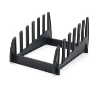 HENDI Soporte para tablas de cortar, capacidad para 6 tablas de hasta 2,6 cm de grosor, rejilla, organizador, escurridor, estante de almacenamiento, 320x230x(H)160mm, polipropileno, negro