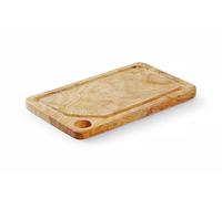 HENDI Tabla de Servir, de Madera de Olivo, con Canalón y Orificio, Tabla de Quesos, Tabla de Cortar, Tabla de Desayunos, Tabla de Cocina, Tabla de Tapas, Rectangular, aprox. 335x205x(H)25mm