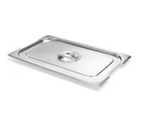 HENDI Tapa Gastronorm GN 1/1, Budget Line, para contenedores con asas retráctiles, con tirador central y recortes laterales, resistencia térmica -40 °C a 250 °C, 530x325mm, acero inoxidable