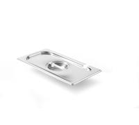 HENDI Tapa Gastronorm GN 1/3 con rebaje para cucharón, Kitchen Line, resistencia térmica -40 °C a 250 °C, 325x176mm, grosor 0,7mm, acero inoxidable