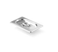 HENDI Tapa Gastronorm GN 1/9, Kitchen Line, resistencia térmica -40 °C a 250 °C, 176x108mm, grosor 0,7mm, acero inoxidable